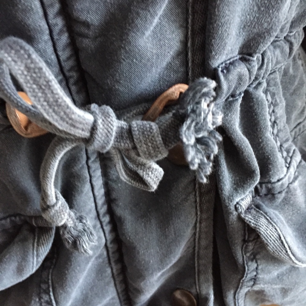 Hinge Slate Blue Zip Button Utility Jacket Xs - image 8